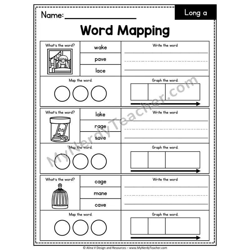 a_e Long a Silent E Words Word Mapping — 09