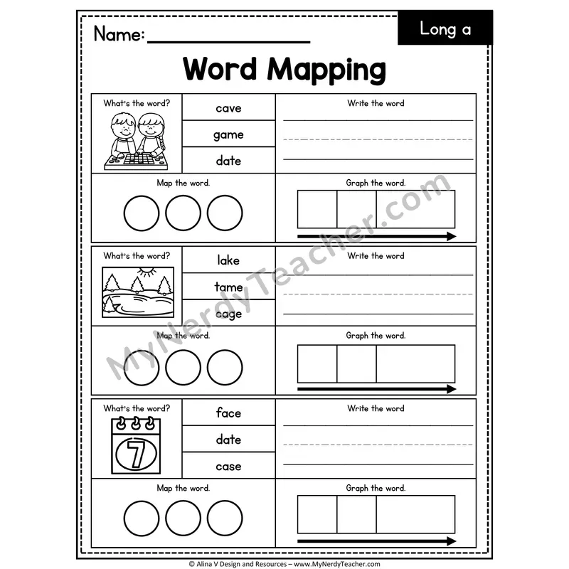 a_e Long a Silent E Words Word Mapping — 11