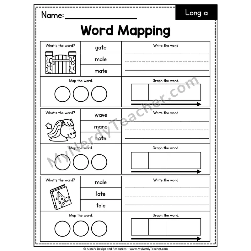 a_e Long a Silent E Words Word Mapping — 04