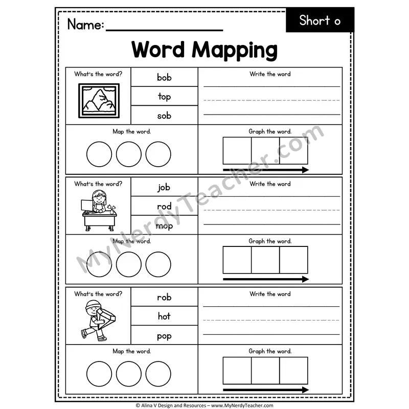 Short o CVC Words Word Mapping — 05