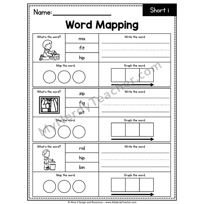 Short i CVC Words Word Mapping — 05
