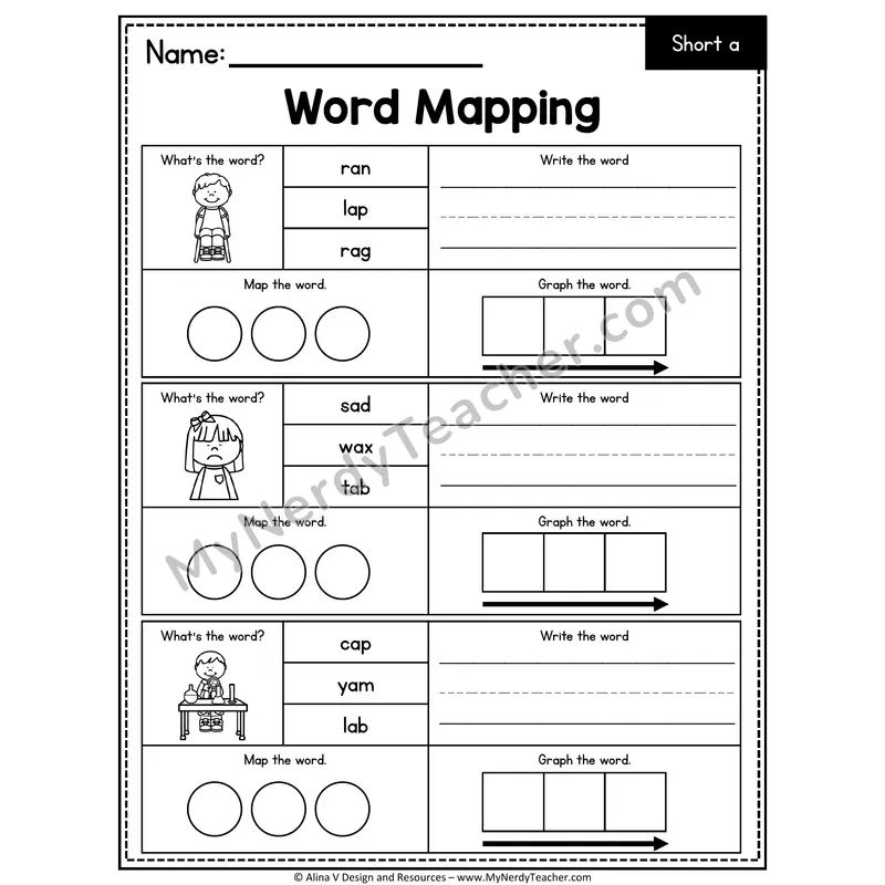 Short a CVC Words Word Mapping — 12
