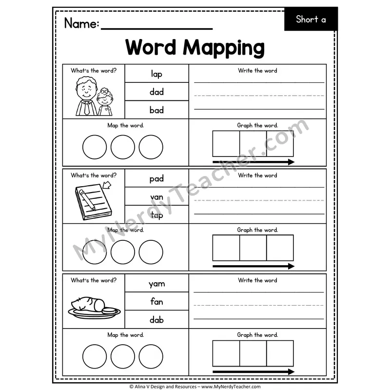 Short a CVC Words Word Mapping — 05