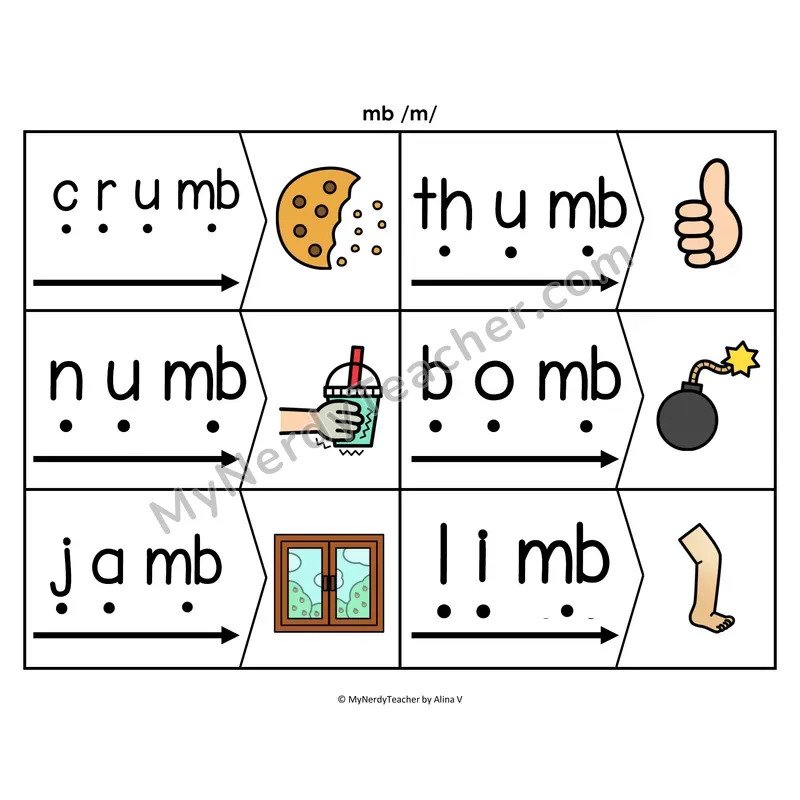 Silent mb Blending & Segmenting Cards (Color)