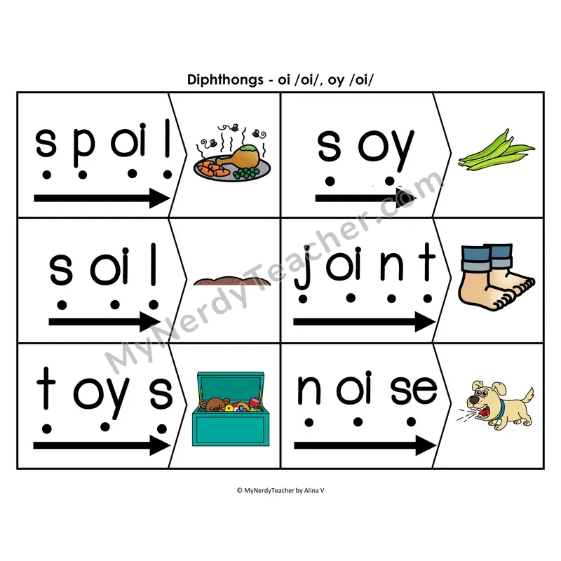 au, aw, augh Blending & Segmenting Cards (Color)