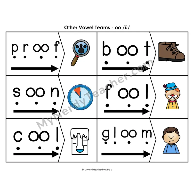 oo (short) Blending & Segmenting Cards (Color)