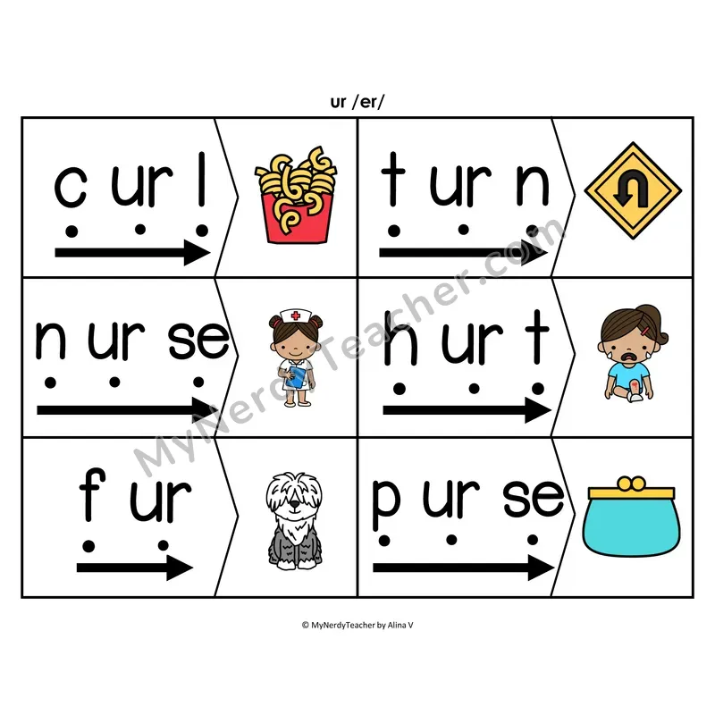 er Blending & Segmenting Cards (Color)