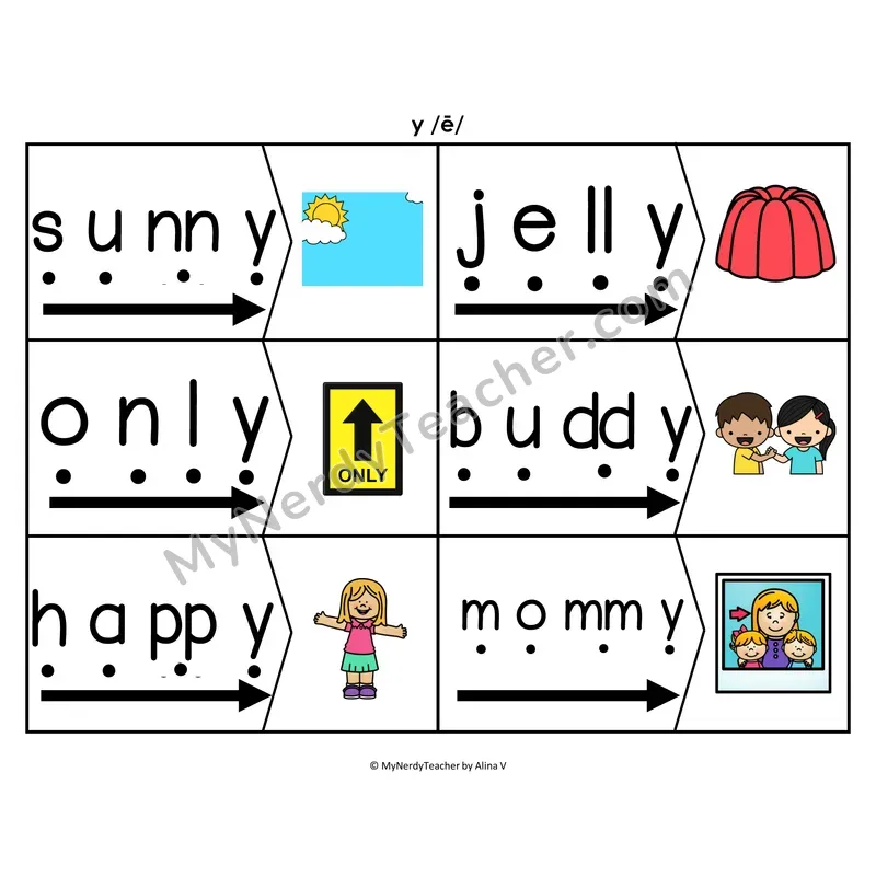 y as Long i Blending & Segmenting Cards (Color)