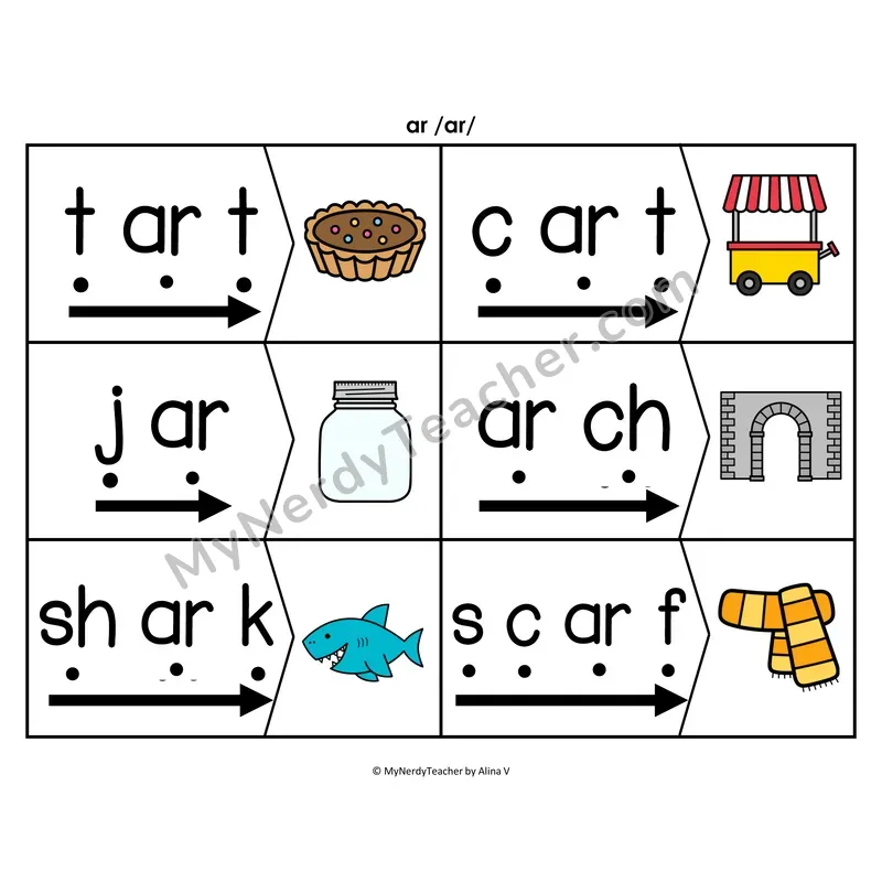 Consonant -le Blending & Segmenting Cards (Color)