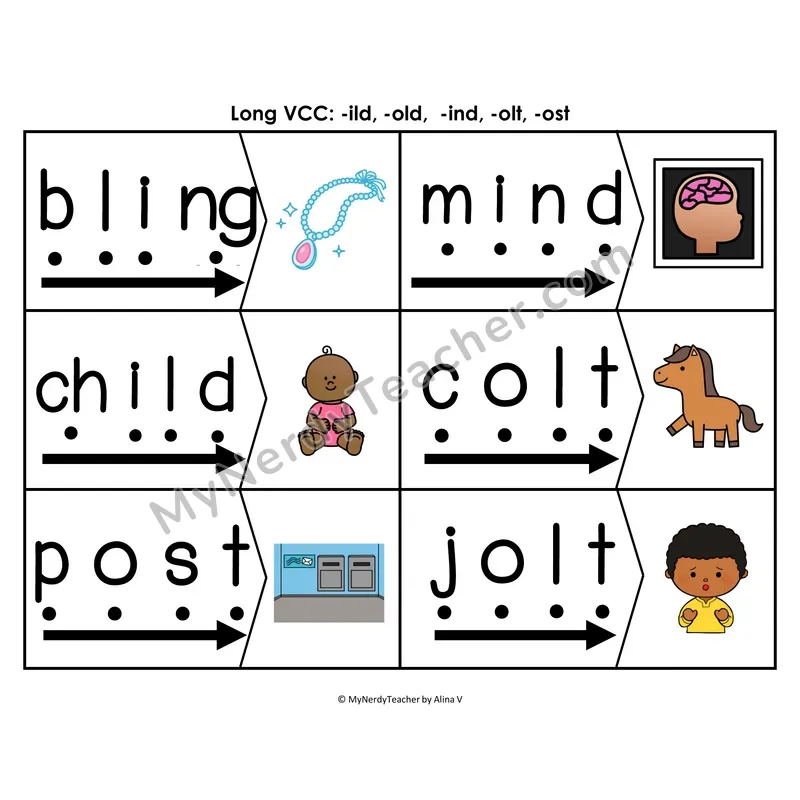 dge Trigraph Blending & Segmenting Cards (Color)