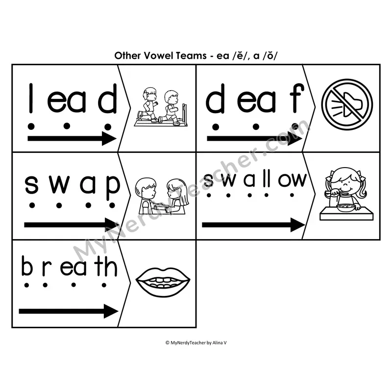 ew, ui, ue Blending & Segmenting Cards (B&W)