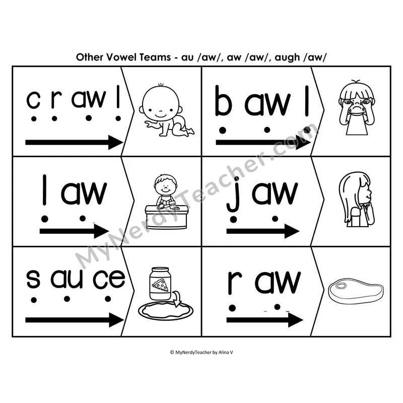 oo (long) Blending & Segmenting Cards (B&W)