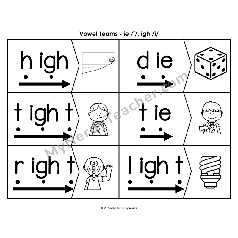 oa, ow, oe Blending & Segmenting Cards (B&W)