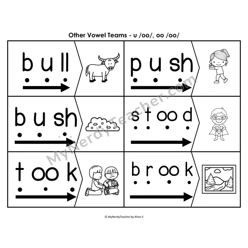 ie, igh Blending & Segmenting Cards (B&W)
