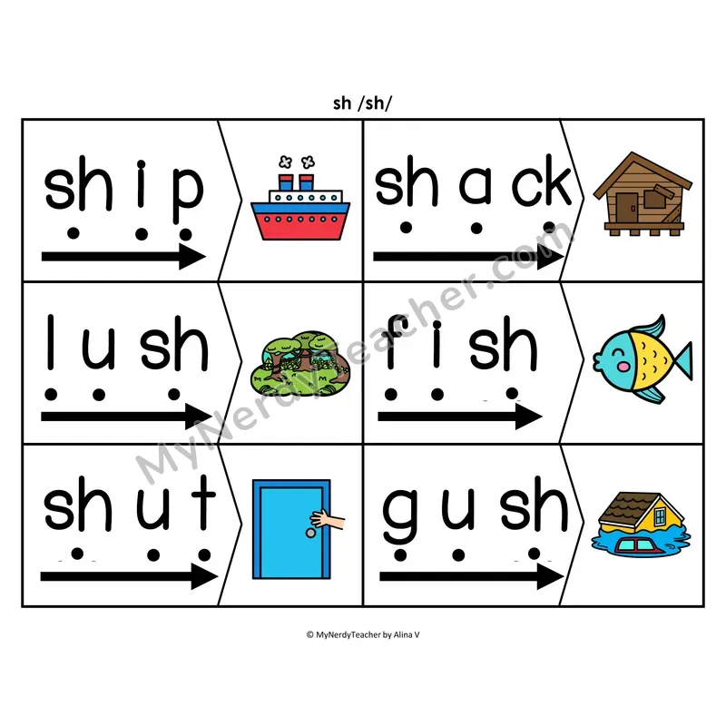 sh Digraph Blending & Segmenting Cards (Color)