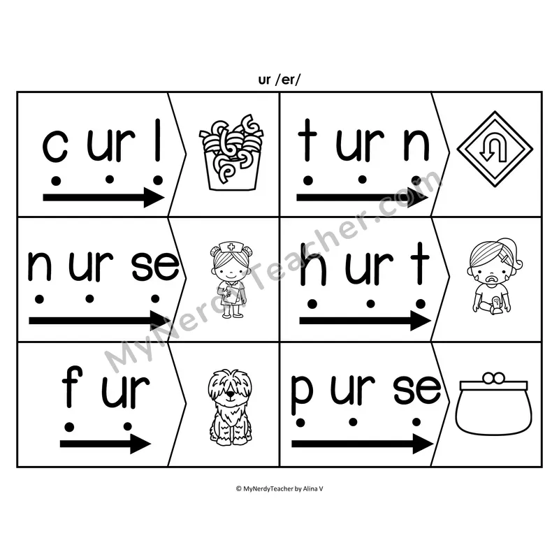 er Blending & Segmenting Cards (B&W)