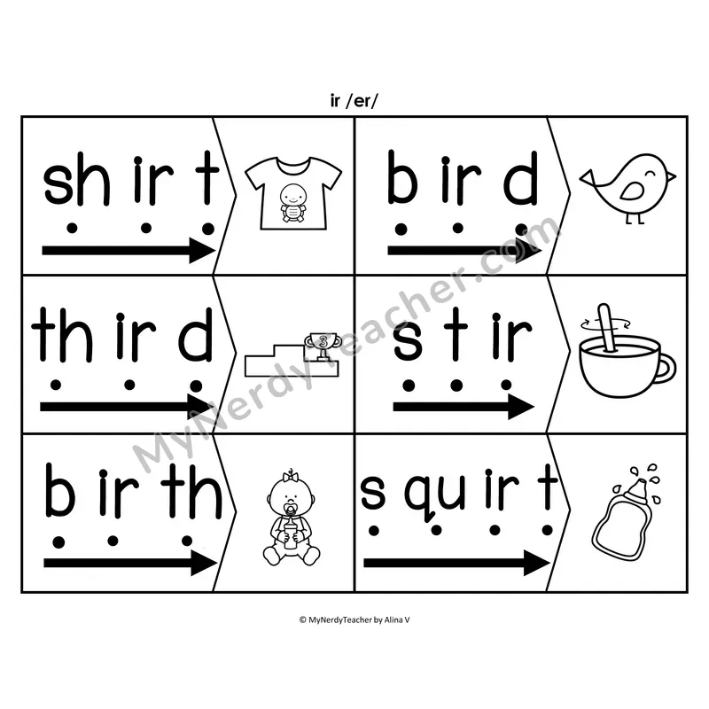 ur Blending & Segmenting Cards (B&W)