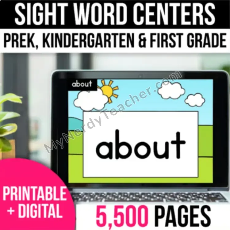 Digital Sight Word Centers — Google Slides & Seesaw (BONUS)