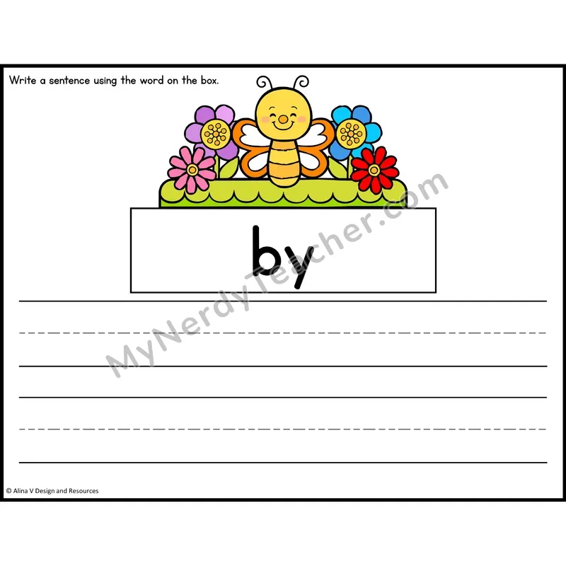 Sight Word Sentence Writing — Spring Theme — 1st Grade - by