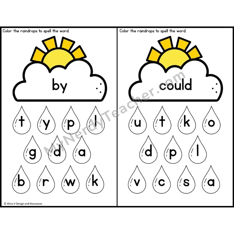 Sight Word Letter Identification — Weather Theme — 1st Grade - by, could
