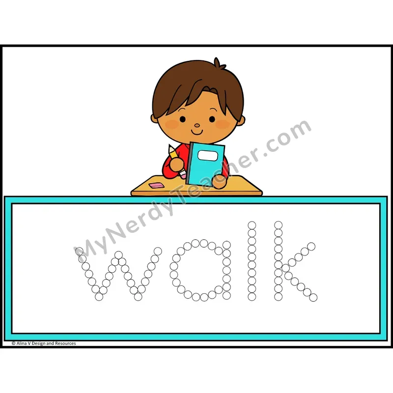 Q-Tip Painting Sight Words — 1st Grade - walk