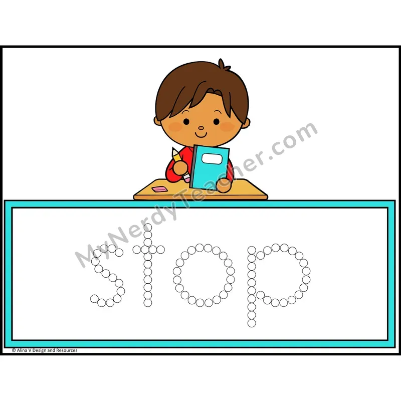 Q-Tip Painting Sight Words — 1st Grade - stop