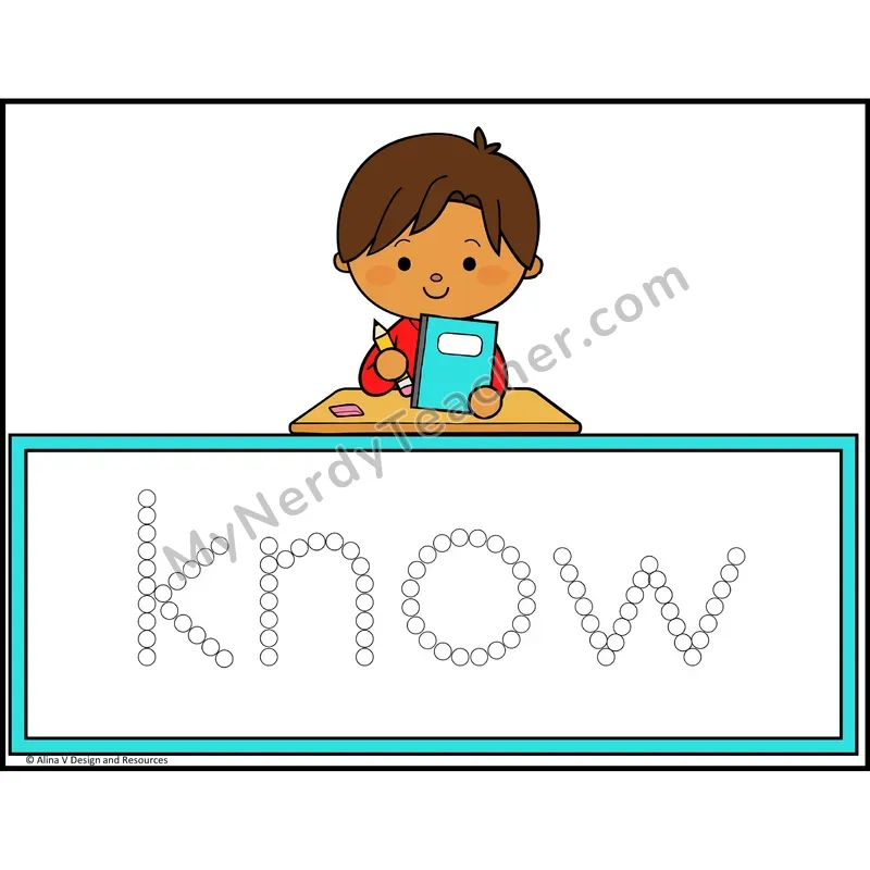 Q-Tip Painting Sight Words — 1st Grade - know