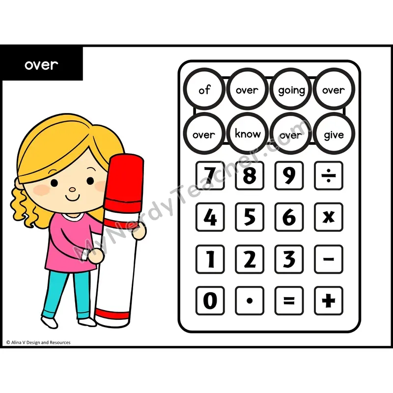 Sight Word Bingo Dab — 1st Grade - over