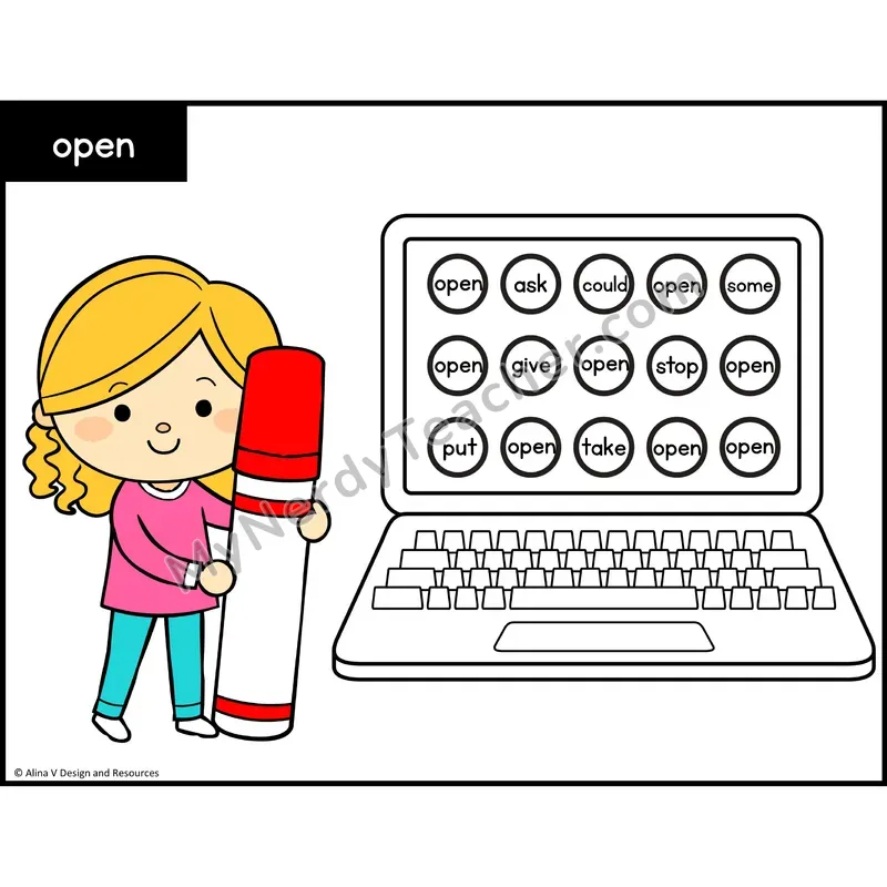 Sight Word Bingo Dab — 1st Grade - open