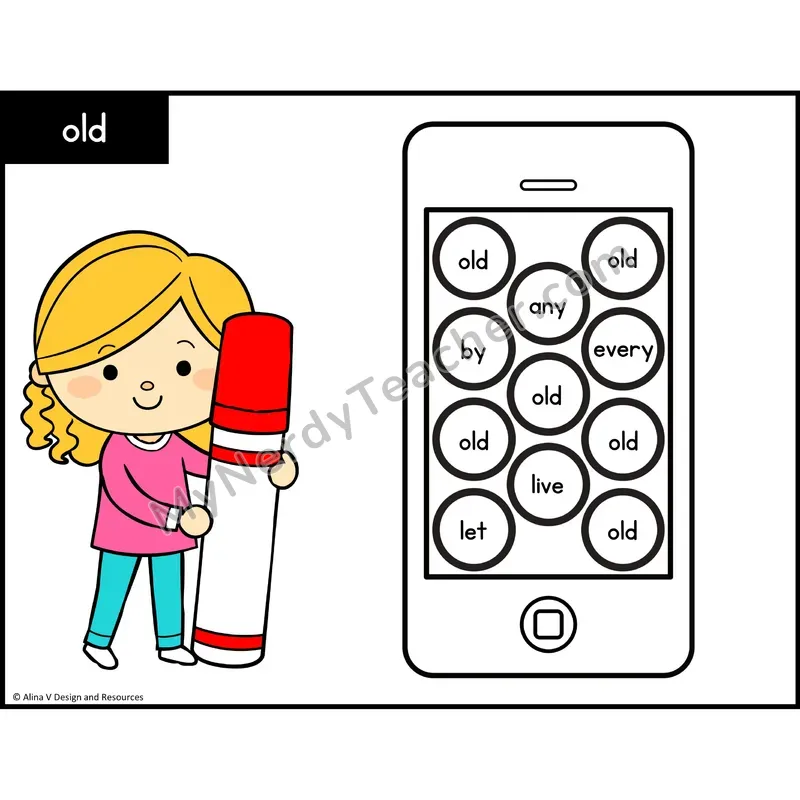 Sight Word Bingo Dab — 1st Grade - old