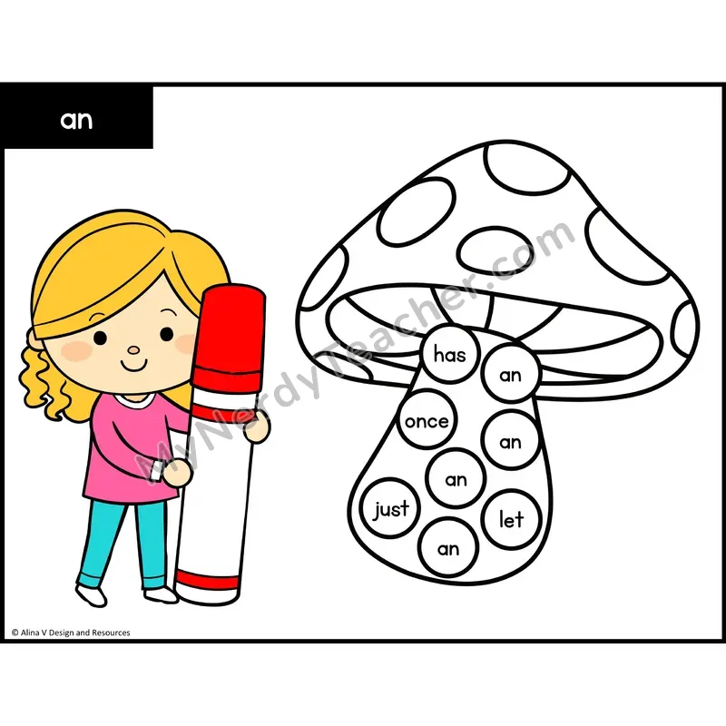 Sight Word Bingo Dab — 1st Grade - an