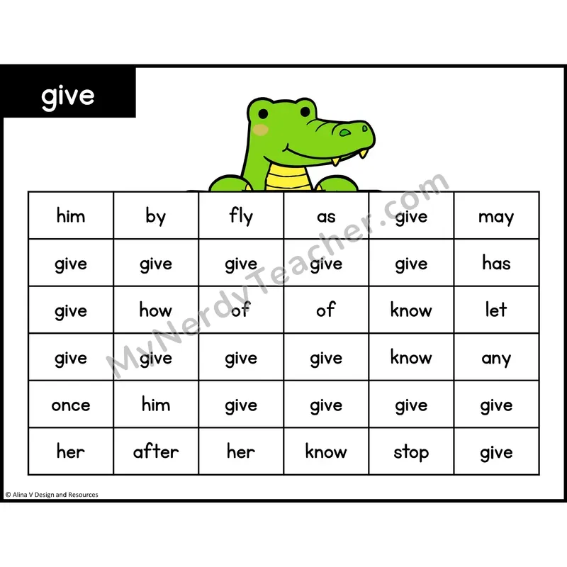 Sight Word Maze — 1st Grade - give