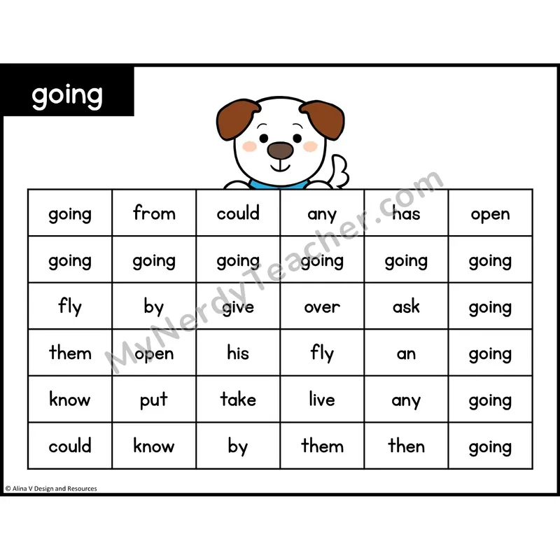 Sight Word Maze — 1st Grade - going