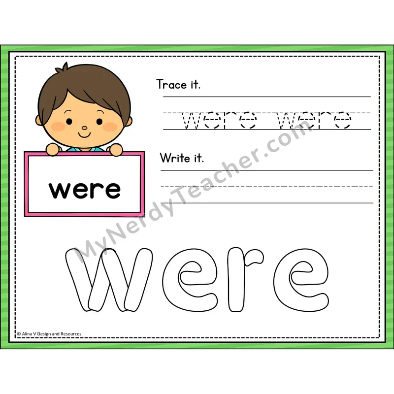 Sight Word Playdough Mats — 1st Grade - were