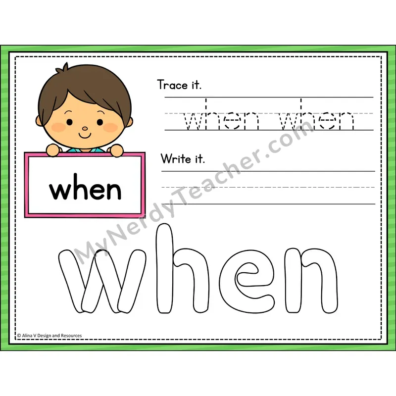 Sight Word Playdough Mats — 1st Grade - when