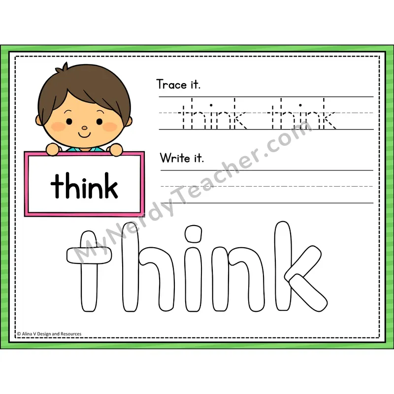 Sight Word Playdough Mats — 1st Grade - think