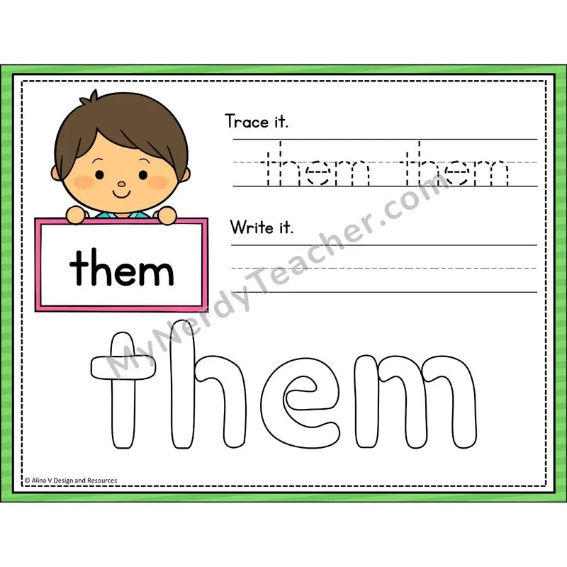 Sight Word Playdough Mats — 1st Grade - them
