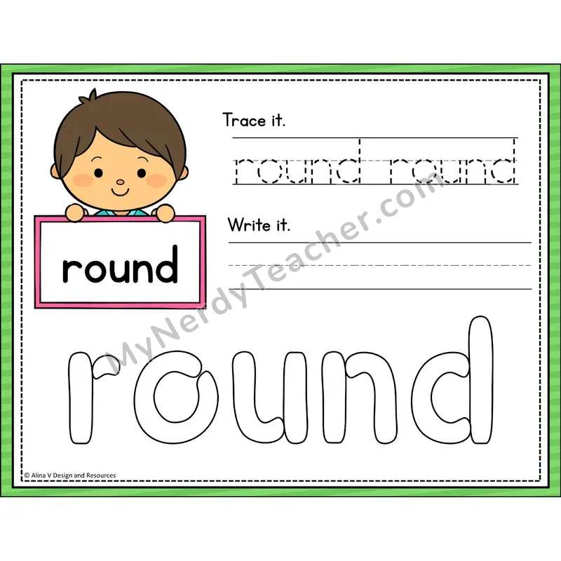 Sight Word Playdough Mats — 1st Grade - round
