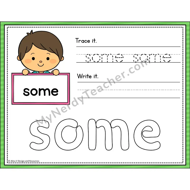 Sight Word Playdough Mats — 1st Grade - some