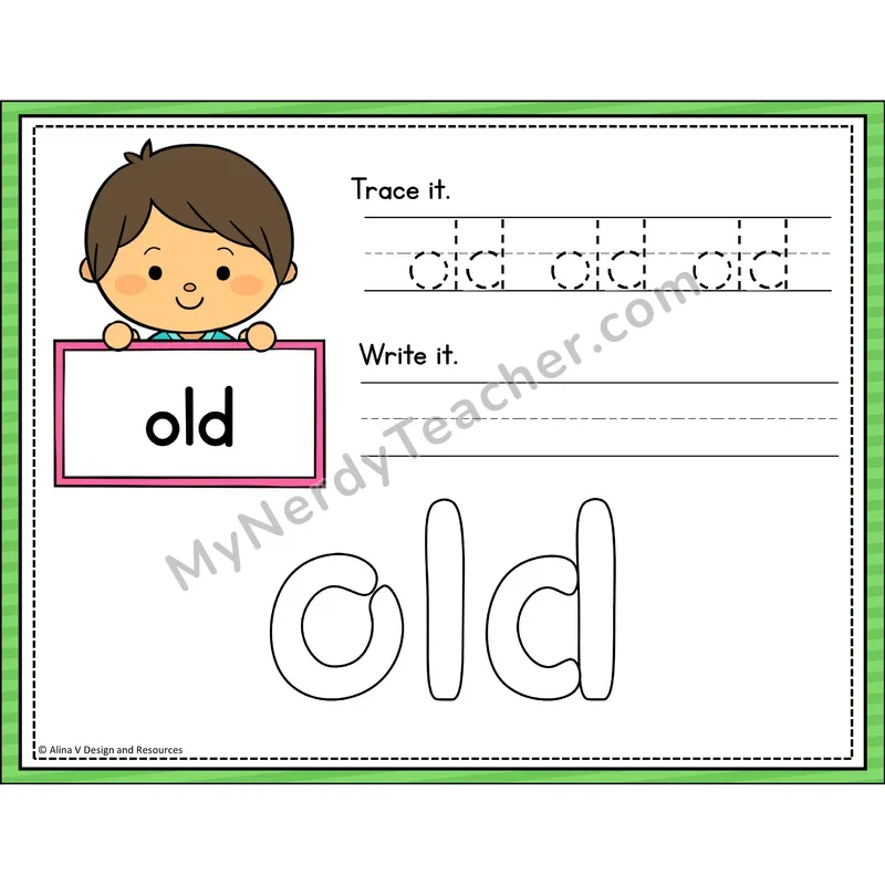 Sight Word Playdough Mats — 1st Grade - old