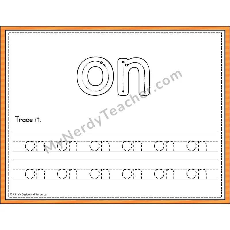 Sight Word Tracing Cards — Kindergarten - on