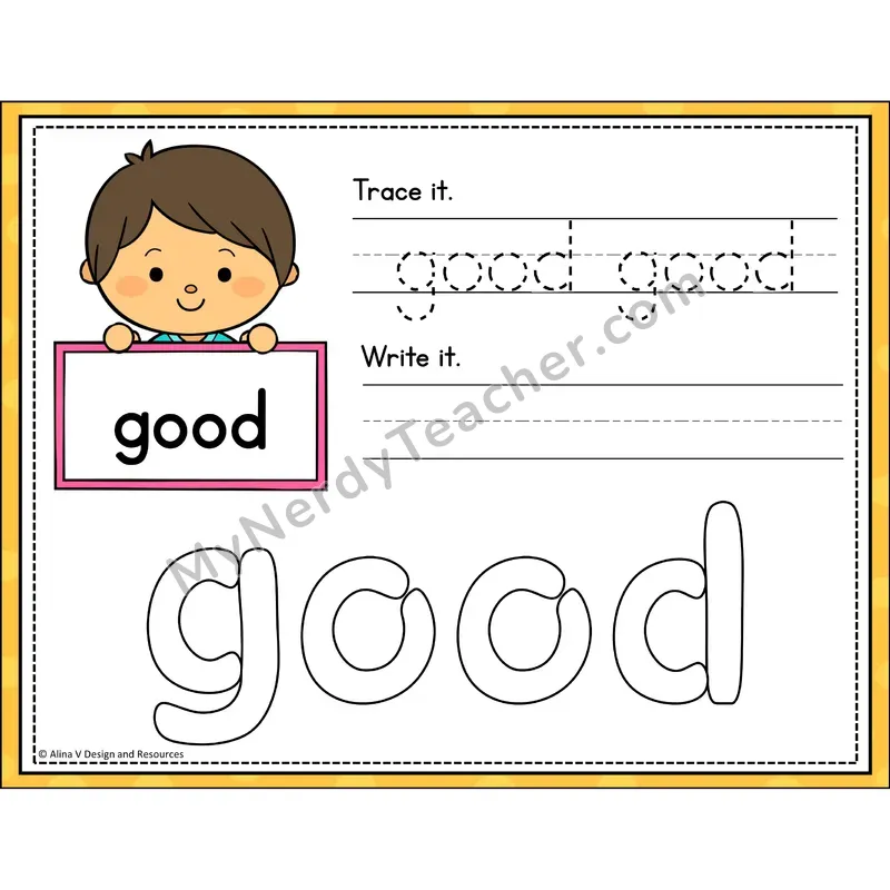 Sight Word Playdough Mats — Kindergarten - good