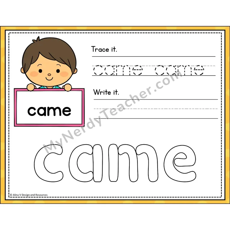 Sight Word Playdough Mats — Kindergarten - came