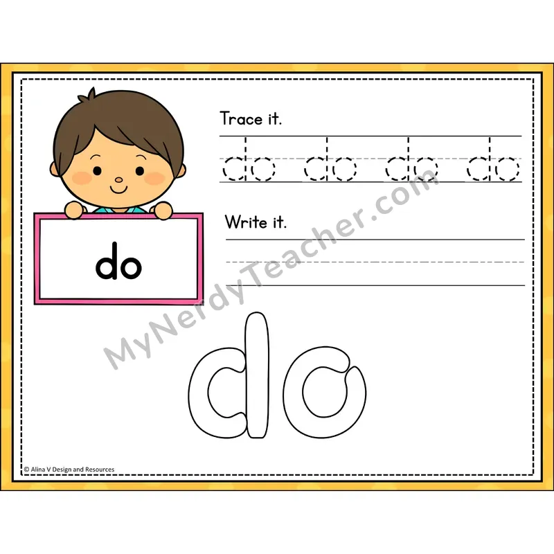 Sight Word Playdough Mats — Kindergarten - do
