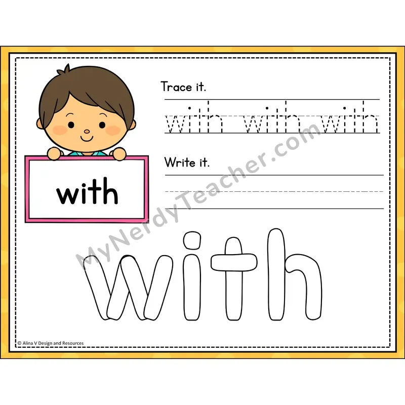 Sight Word Playdough Mats — Kindergarten - with