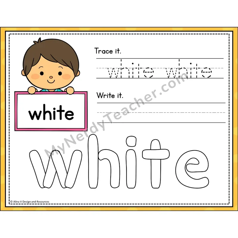 Sight Word Playdough Mats — Kindergarten - white