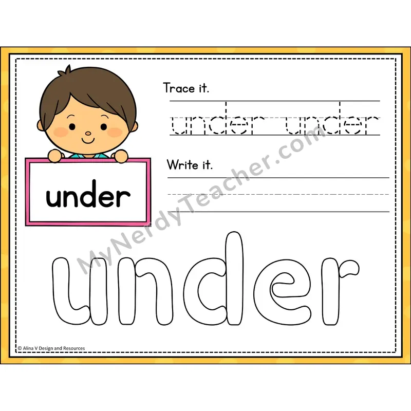 Sight Word Playdough Mats — Kindergarten - under