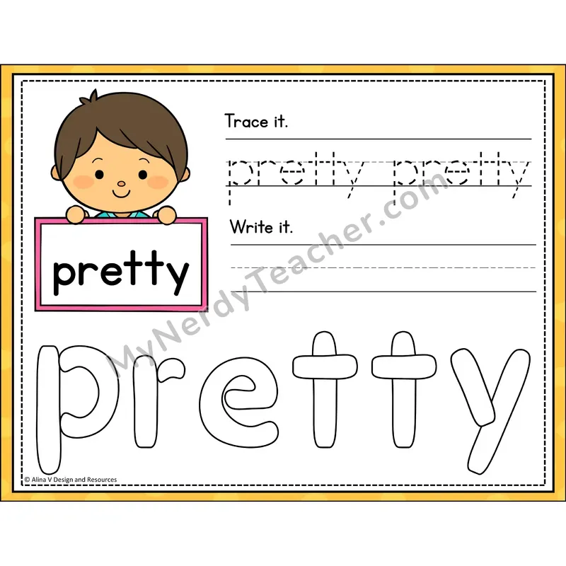 Sight Word Playdough Mats — Kindergarten - pretty