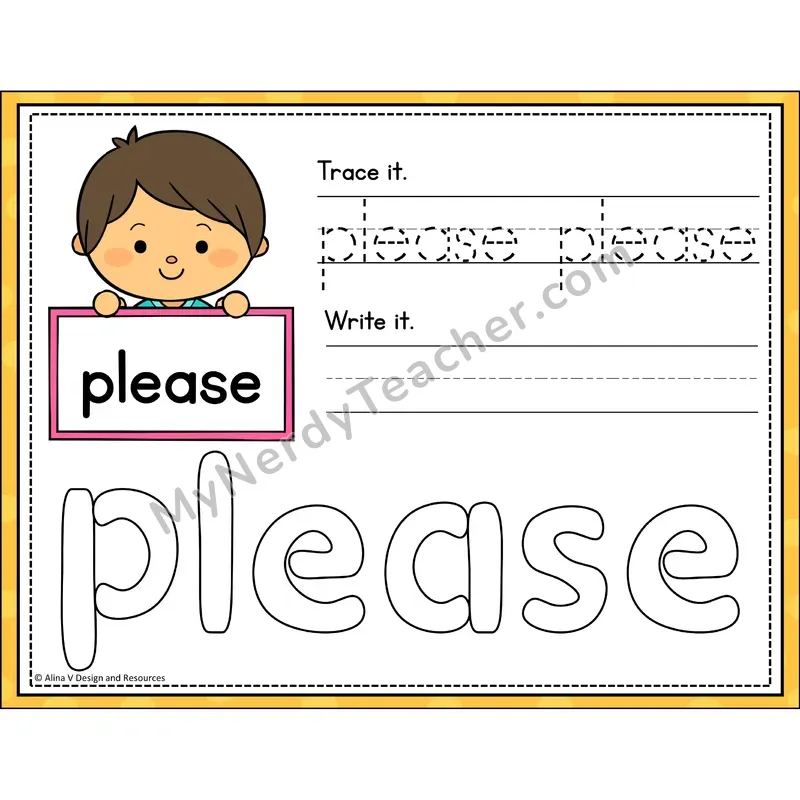 Sight Word Playdough Mats — Kindergarten - please