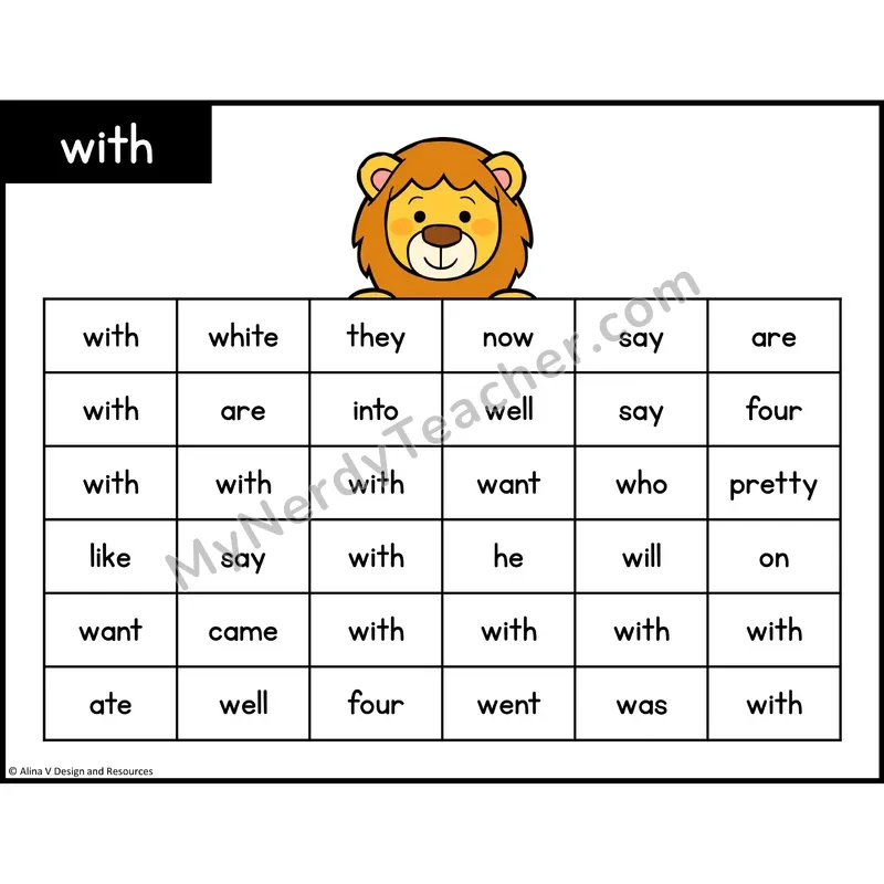 Sight Word Maze — Kindergarten - with